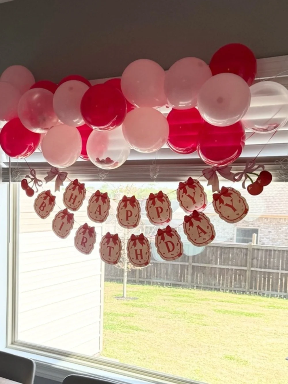 Red and Pink Happy Birthday Banner - Party Decoration